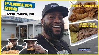 North Carolina Style Chopped BBQ Pork and more at Parkers BBQ in Wilson NC [upl. by Icam]