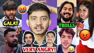 Many YouTubers are VERY ANGRY on this🤬 Bhuvan TROLLS Ashish Samay Raina Fukra Rajat Elvish [upl. by Kabab679]