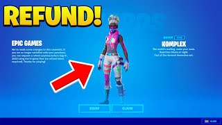 How To REFUND KOMPLEX SKIN in Fortnite Free Skin Refund [upl. by Gay8]