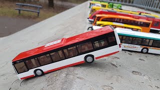 Toy Cars Slide Dlan Play Sliding Cars Video BUSES [upl. by Elnar]