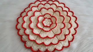 very attractive 🤩 crochet thaalposh Doily thalli rumal table runner for beginners you tube video [upl. by Klemens]