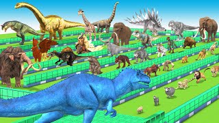 Epic Giganotosaurus Deathrun Ascended  All ARK Creatures  Animal Revolt Battle Simulator [upl. by Riada]