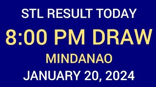 STL Mindanao Result Today 8PM Draw January 20 2024 Swertres Ez2 Saturday Stl pares swer2 swer3 swer4 [upl. by Laekcim390]