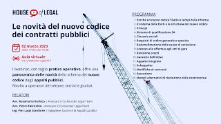 APPALTI PUBBLICI Le novità del nuovo codice dei contratti pubblici [upl. by Happy48]