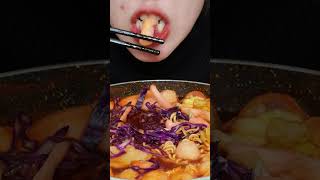 ASMR Eating Tokbokki and Super Spicy Noodles1 asmr mukbang tokbokki food shorts [upl. by Anselme]