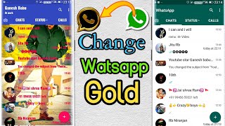 How to change whatsapp homescreen wallpaper and gold watsapp telugu [upl. by Riocard139]