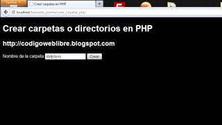 Crear directorios carpetas en PHP [upl. by Bolling]