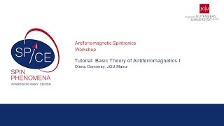 Talks  Antiferromagnetic Spintronics  Olena Gomonay I  Tutorial Basic Theory of Antiferromagn [upl. by Hulbert]