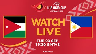 Group Phase  Jordan v Philippines  Full Basketball Game  FIBA U18 Asia Cup 2024 [upl. by Barret]