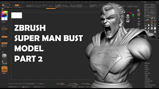 Zbrush 3D superman PART 2  Hair sculpt [upl. by Ellehcal113]