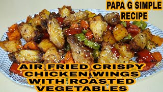 AIR FRY CRISPY CHICKEN WINGSNINJA FOODI GRILL RECIPEPAPA G SIMPLE RECIPE [upl. by Aushoj]