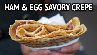 Delicious Savory Crepe  Street Food in Paris  Crepe Jambon Fromage [upl. by Eduardo646]