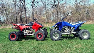 Yamaha YFZ 450 vs Honda TRX 450er Battle of the 2006s [upl. by Ayeka302]