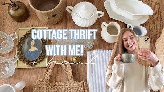 HUGE COTTAGE THRIFT WITH ME AT GOODWILL 2024  THRIFTING FOR HOME DECOR  how I style my finds [upl. by Dagall]