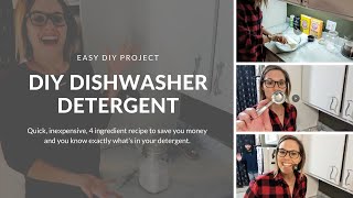 DIY Dishwasher Detergent  4 Ingredient Recipe  Save Money  Know Whats in your Detergent [upl. by Tnahsin]