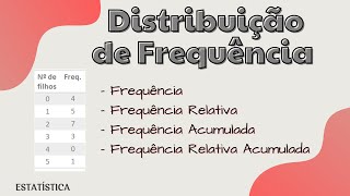 Distribuição de Frequência  Frequência Frequência Relativa e Frequência Acumulada [upl. by Epner]