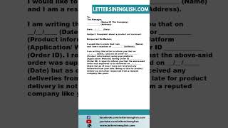 Complaint Letter for Product Not Received [upl. by Jaquiss974]