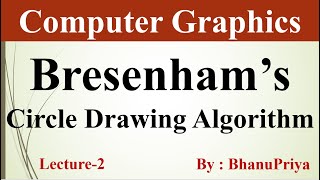 Bresenhams Circle Drawing Algorithm  Computer Graphics by BhanuPriya  Lec2 [upl. by Anerahs]