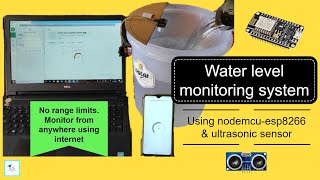 Water level monitoring system  Nodemcuesp8266  Blynk 20  ultrasonic sensor  No range limits [upl. by Ahsienor]