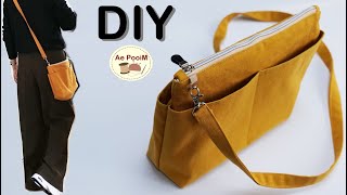 DIY Zipper Crossbody Bag Easy Sewing Project [upl. by Aserehtairam]