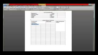 Video tutorial de como realizar una ficha tecnica en microsoft word [upl. by Neelehtak]
