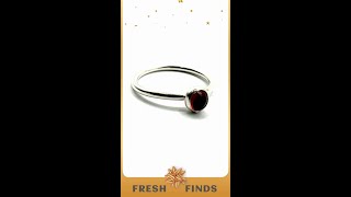 Garnet Stacker Ring Sterling Silver [upl. by Sheaff]