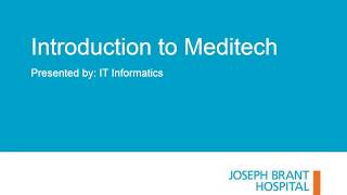 Introduction to Meditech [upl. by Holbrooke385]