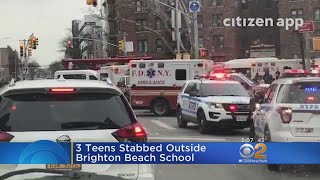 3 Teens Stabbed Outside School In Brooklyn [upl. by Pastelki762]