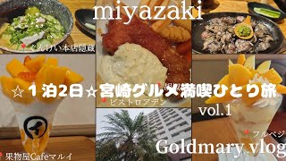 宮崎ひとり旅✫コスパ最強マンゴーパフェにビストロアデンのチキン南蛮、ぐんけい隠蔵冷や汁に地鶏炭火焼！旬の宮崎マンゴーが美味しすぎた！vol1 [upl. by Refennej]