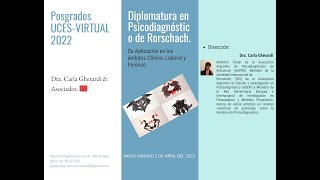 PRESENTACIÓN DIPLOMATURA EN PSICODIAGNÓSTICO DE RORSCHACH UCES VIRTUAL 2022 [upl. by Emelin]