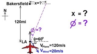 Physics 7 Relative Velocity 8 of 11 Perpendicular Motion Airplane [upl. by Derag]