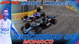 VUELVE RICCIARDO El MEJOR adelantamiento F1 24 Modo Carrera Ricciardo 8 GP Mónaco [upl. by Eyot]