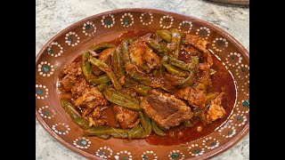 CARNE DE PUERCO CON NOPALES EN ADOBO [upl. by Rosenberger289]