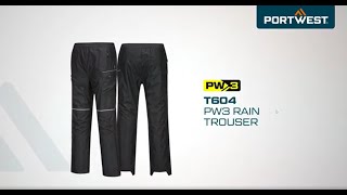 Portwest T604  PW3 Rain Trouser  EN [upl. by Yalcrab]