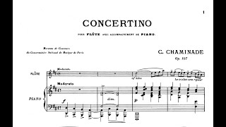 Cécile Chaminade  Concertino for Flute and Piano with Score [upl. by Gamali]