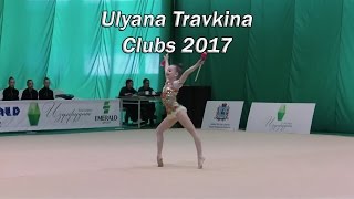 Ulyana Travkina Clubs  Russian young extremely flexible rhythmic gymnast [upl. by Annoyik]