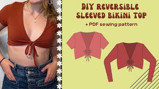 DIY Reversible Swimwear Long Sleeve amp Short Sleeve Crop Bikini Top  Kai Top  Edgewater Avenue [upl. by Annahael]