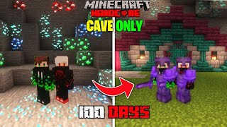 We Survived 100 Days In CAVE Only World In Minecraft Hardcore  Duo 100 Days [upl. by Studley]