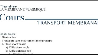 transport membranaire [upl. by Rednas]