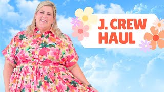 J Crew Plus Size Try On Haul Preppy Spring Dresses [upl. by Hanshaw]