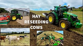 RESEED JOB BEGINS  HAY CONTINUES  CALF FIRST STEPS OUTSIDE PLUS MORE [upl. by Helbon311]