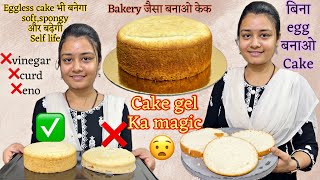 Bakery का एक ऐसा राज🤫 ❌milk सिर्फ़ पानी से बनेगा eggless cake 😧soft and spongy🙂cake gel ka magic [upl. by Notsae]