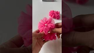 Tulle Flower Scrunchie Upcycling Fashion Waste shorts scrunchies [upl. by Anivle]