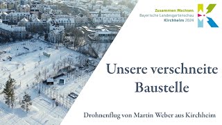 Unsere verschneite LandesgartenschauBaustelle  Drohnenflug von Martin Weber [upl. by Kcirdet]