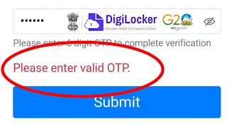 DigiLocker Fix Please enter valid OTP Problem  DigiLocker OTP Not Received Problem Solve [upl. by Maclay]