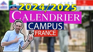 CALENDRIER Démarches Campus France 20242025 💯✅ [upl. by Temp469]