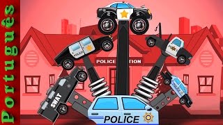 Carro de polícia Dedo Família  rimas e miúdos Canção [upl. by Novar885]