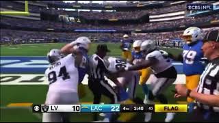 Raiders and Charger players fight after chargers TD nfl [upl. by Rocca]