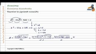 Ecuaciones Ecuaciones bicuadradas 4º de ESO matemáticas [upl. by Idrahs]