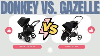 Bugaboo Donkey 5 vs Cybex Gazelle S  Stroller Review  Double Stroller Comparison [upl. by Nimoynib]